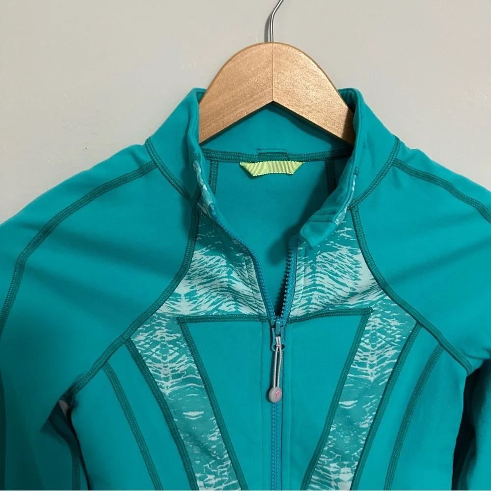 Ivivva Perfect Your Practice Jacket Teal Girl’s Size 10 Full Zip *Flawed